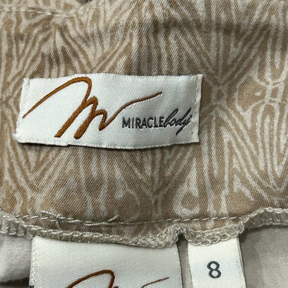 Miraclebody Womens Beige Printed Mid Rise Stretch Waist Pull-On Pants Size 8 - Picture 5 of 9
